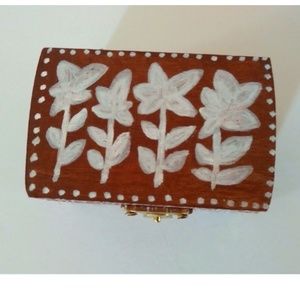 Original Hand Painted  Floral Wooden Box